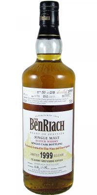 BenRiach 1999 Single Cask Bottling Bourbon Barrel #81407 Fine Wines and Good Spirits 56% 750ml