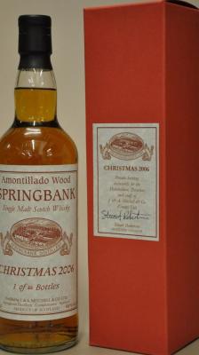 Springbank Christmas 2006 for Shareholders Directors and Staff Amontillado Wood 46% 700ml