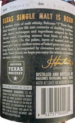 Balcones Texas Single Malt Whisky Pot Distilled 53% 750ml