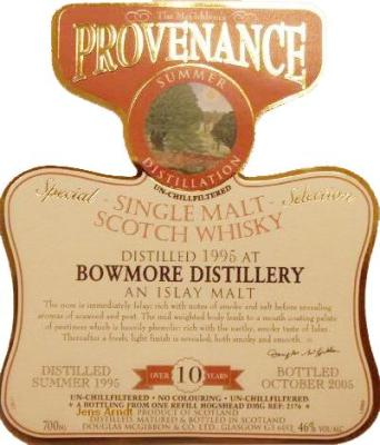 Bowmore 1995 McG McGibbon's Provenance Refill Hogshead DMG 2176 46% 700ml