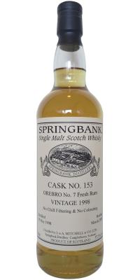 Springbank 1998 Private Bottling Fresh Rum Orebro No.7 57.5% 700ml