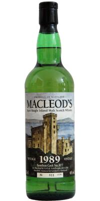 Macleod's 1989 IM Vintage Rare Single Island Malt Bourbon Cask #977 46% 700ml