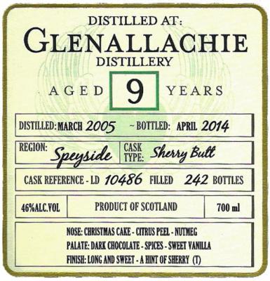 Glenallachie 2005 DoD Sherry Butt LD 10486 46% 700ml
