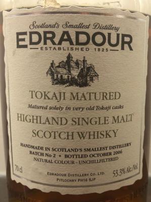 Edradour 2002 Tokaji Batch No. 2 LMDW Tokaji Casks 53.3% 700ml