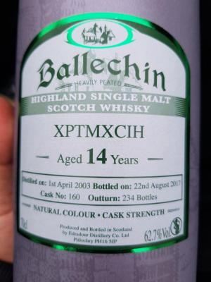 Ballechin 2003 Refill Hogshead Caol Ila #160 62.7% 700ml