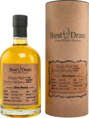 Glen Moray 2007 BD 1st Fill Bourbon Barrel 54.6% 700ml