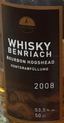 BenRiach 2008 SyT Bourbon Hogshead Sylter Trading GmbH 53.5% 500ml