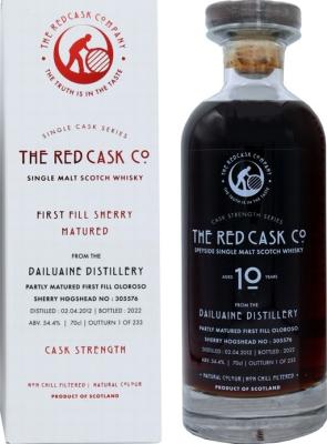 Dailuaine 2012 GWhL The Red Cask Co 1st Fill Oloroso Sherry Hogshead Finish 54.4% 700ml