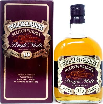 Tullibardine 10yo Single Malt square bottle round neck red label 40% 750ml