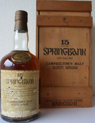 Springbank 15yo Round Dumpy Parchment style label 46% 750ml