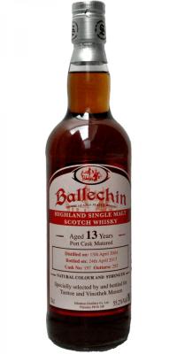 Ballechin 2004 SV Port Cask Matured #197 Tasttoe and Vinothek Massen 55.2% 700ml