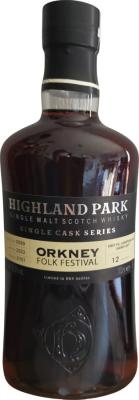 Highland Park 2009 Single Cask Series 1st Fill European Oak Sherry Butt Orkney Folk Festival 2023 65.5% 700ml