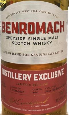 Benromach 2007 Distillery Exclusive 1st Fill Bourbon Barrel 58.4% 700ml