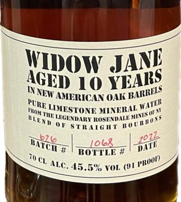 Widow Jane 10yo New American Oak Barrel 45.5% 700ml