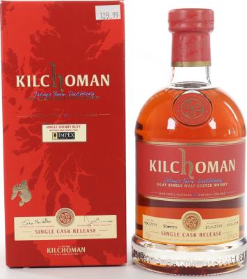 Kilchoman 2009 Single Cask for ImpEx Beverages Inc 424/2009 59.3% 750ml