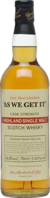 As We Get It NAS IM Highland Single Malt Sherry Casks 66.8% 700ml