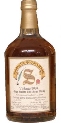 Dallas Dhu 1974 SV Vintage Collection Dumpy Oak Cask #1496 43% 700ml