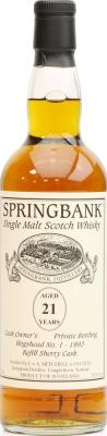 Springbank 1993 Cask Owner's Private Bottling Refill Sherry Hogshead 52.6% 700ml