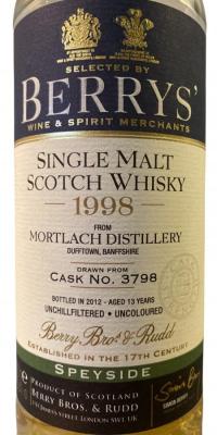 Mortlach 1998 BR Berrys 3798 56.8% 700ml