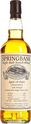 Springbank 1996 Sherry Refill Hogshead #114 53% 700ml