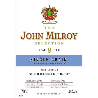 North British 2000 JY The John Milroy Selection Refill Butt R1298 46% 700ml