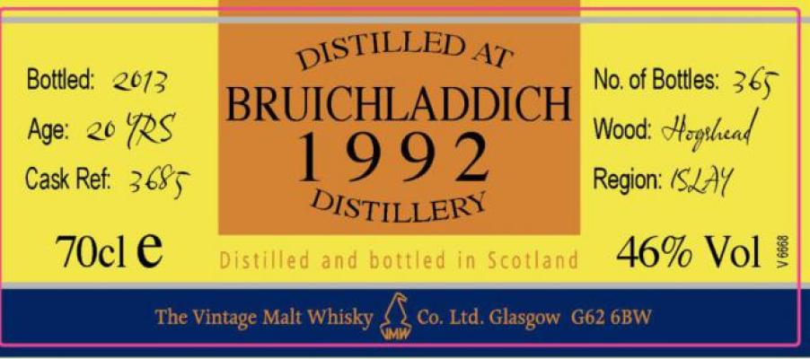 Bruichladdich 1992 VM The Cooper's Choice 3685 46% 700ml
