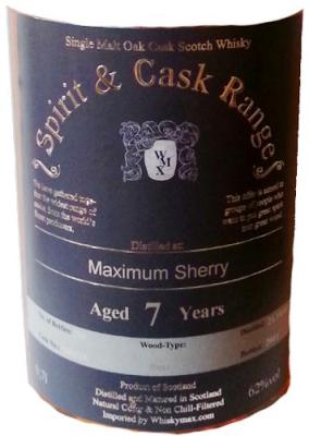 Maximum Sherry 2003 Wx Spirit & Cask Range Sherry Butt 900218 62% 700ml