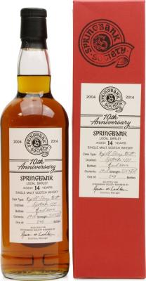 Springbank 1999 Society Bottling Local Barley Refill Sherry Butt 57.8% 700ml