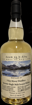 Glen Moray 2008 ANHA The Soul of Scotland Bourbon Hogshead #27 56.2% 700ml