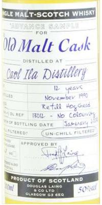 Caol Ila 1990 DL Advance Sample for the Old Malt Cask Refill Hogshead 50% 200ml