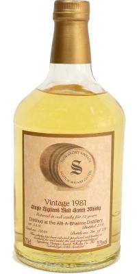 Allt-A-Bhainne 1981 SV Vintage Collection Dumpy Oak Cask #12046 55.5% 700ml