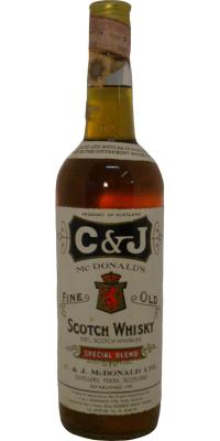 C&J McDonald's Fine Old Scotch Whisky Special Blend Giorgio Gnudi Bologna 43% 750ml