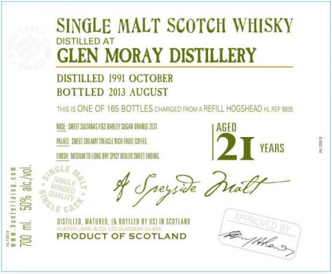 Glen Moray 1991 HL 50% 700ml