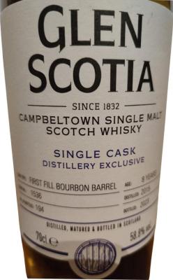 Glen Scotia 2015 Distillery Exclusive 1st Fill Bourbon Barrel 58.8% 700ml