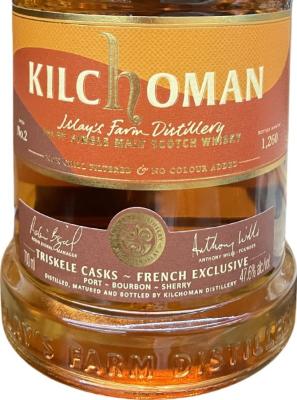 Kilchoman Triskele Casks French Exclusive Small Batch Release Port Bourbon Oloroso Sherry 47.6% 700ml