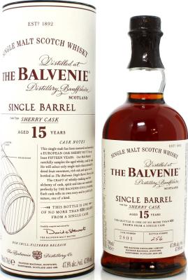 Balvenie 15yo Single Barrel Sherry Cask #2801 47.8% 700ml