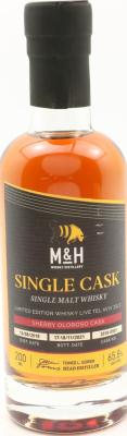 M&H 2018 Sherry Oloroso Whisky Live Tel Aviv 2021 65.8% 200ml