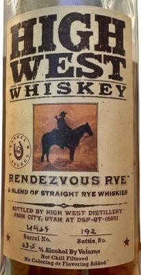 High West Rendezvous Rye Barrel Select T5C Don't troll on me 63.5% 750ml