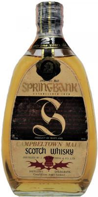Springbank 21yo 100% Pure Malt red thistle Pear Shape bottle 43% 750ml