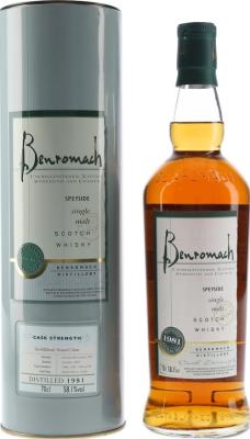 Benromach 1981 Cask Strength Refill Sherry Casks 1084.1087.1244-1246 58.1% 700ml