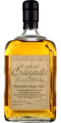 Craigardle 1976 WC Perthshire Single Cask 7314 Arthur J A Bell 60.2% 700ml