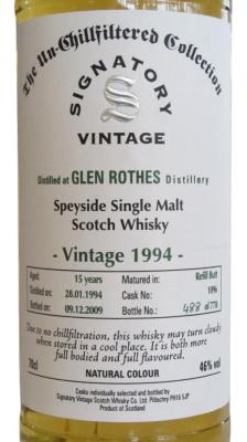 Glenrothes 1994 SV Refill Butt #1096 46% 700ml