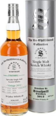 Strathmill 2012 SV The Un-Chillfiltered Collection 1st Fill Sherry Butt Finish Whisky.de 46% 700ml