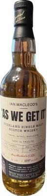 As We Get It Nas IM Highland Single Malt Bourbon and sherry Travel Retail Exclusive Edinburgh Airport 60.4% 700ml