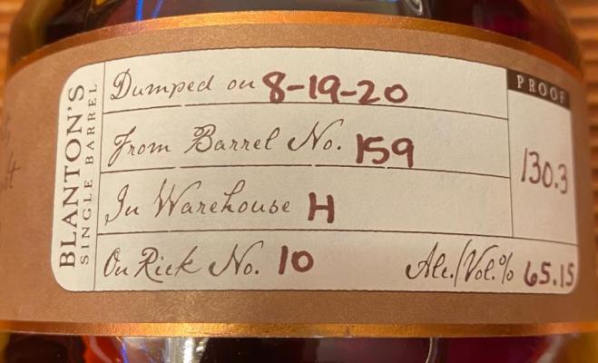 Blanton's Straight from the Barrel 82 65% 700ml