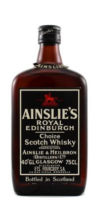 Ainslie's Royal Edinburgh Choice Scotch Whisky Fourcroy Brussels 40% 750ml