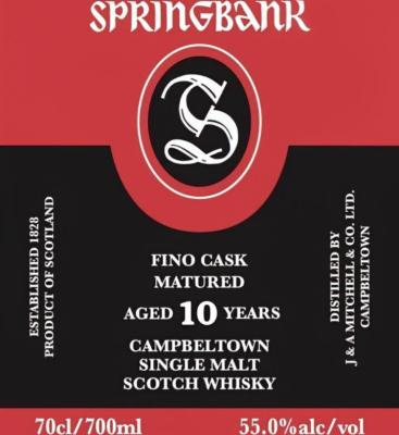 Springbank 2015 Fino Cask Matured 10yo 55% 700ml