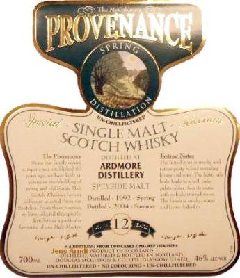 Ardmore 1992 McG McGibbon's Provenance DMG 1328 + 1329 46% 700ml