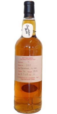 Springbank 2005 Duty Paid Sample For Trade Purposes Only Fresh Sherry Hogshead Rotation 287 59.8% 700ml