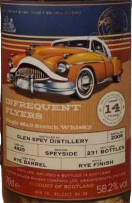 Glen Spey 2006 AWWC Rye Barrel Tiger's Finest Selection 58.2% 700ml